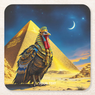 Dessous-de-verre Carré En Papier Imaginaire Pharaon du désert mignon Turquie