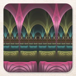 Dessous-de-verre Carré En Papier Imaginaire spécial Motif Abstrait coloré Fractal
