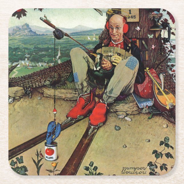 Dessous-de-verre Carré En Papier Imbécile d'avril, 1945 (Devant)