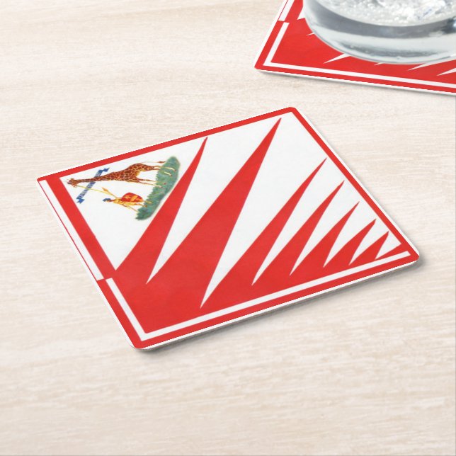 Dessous-de-verre Carré En Papier Imperiale Contrada della Giraffa - Giraffe Palio (Incliné)