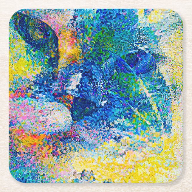 Dessous-de-verre Carré En Papier Impression Abstraite dynamique (Devant)