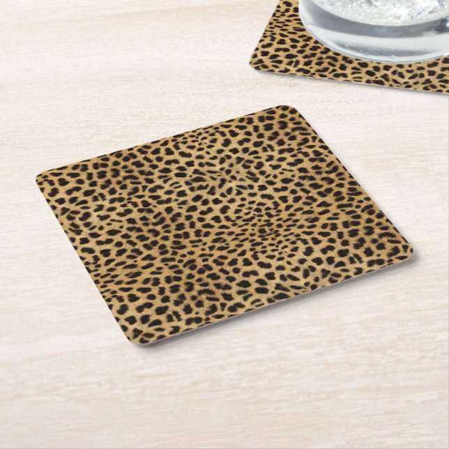 Dessous-de-verre Carré En Papier Impression Cheetah (Incliné)