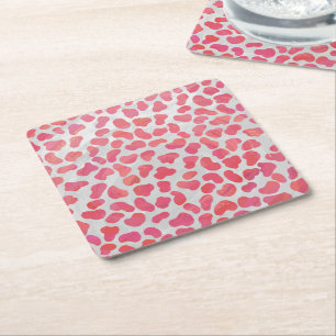 Dessous-de-verre Carré En Papier Impression dalmate rose et blanc