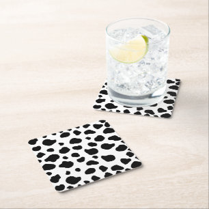 Dessous-de-verre Carré En Papier Impression De Vache, Motif De Vache, Spots De Vach