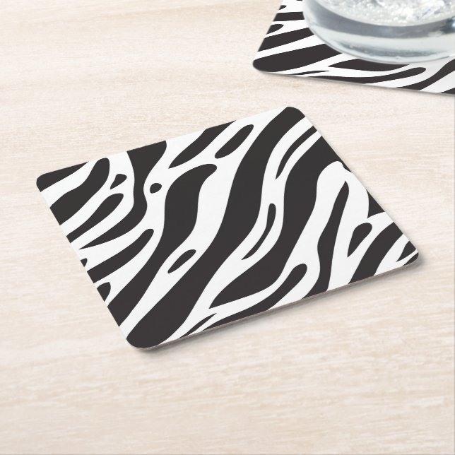 Dessous-de-verre Carré En Papier Impression Zebra (Incliné)