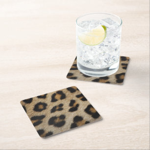 Dessous-de-verre Carré En Papier Imprimé animalier stylé léopard guépard fourrure