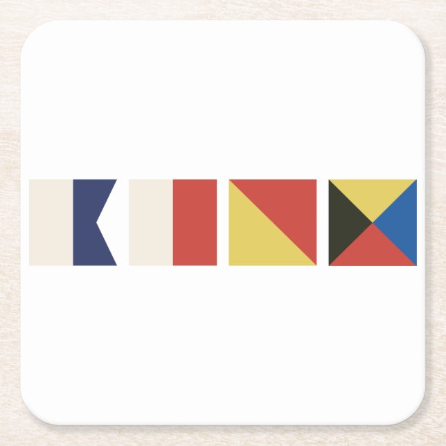 Dessous-de-verre Carré En Papier Indicateurs marins (Devant)