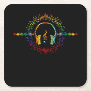 Dessous-de-verre Carré En Papier Ingénieur audio Wave Audio Ingénieur musique Lov