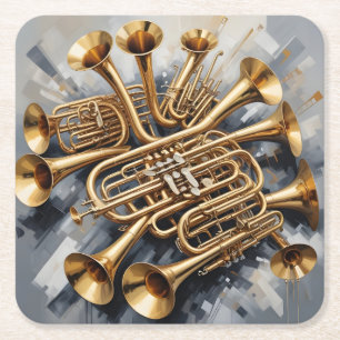 Dessous-de-verre Carré En Papier Instruments de musique
