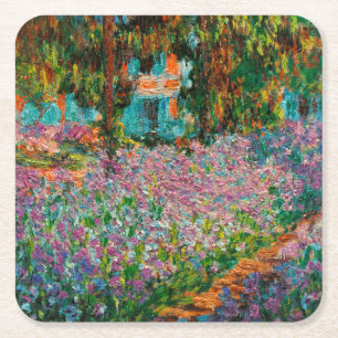 Dessous-de-verre Carré En Papier Iris Jardin Monet Giverny fleurs