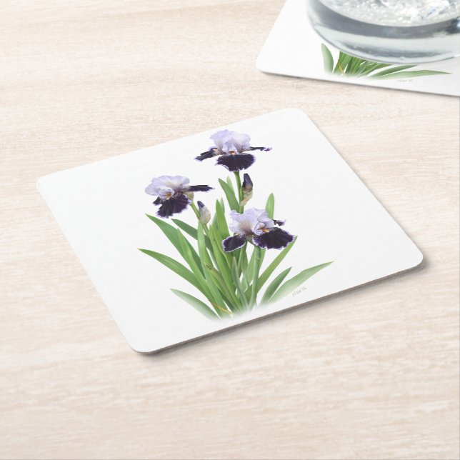 Dessous-de-verre Carré En Papier Iris Trio (Incliné)
