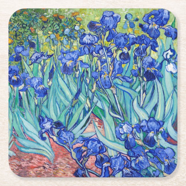Dessous-de-verre Carré En Papier Irises Vincent van Gogh (Devant)