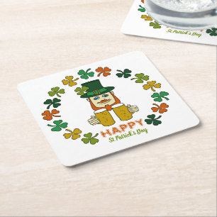 Dessous-de-verre Carré En Papier Irish Leprechaun, Saint Patrick's Day