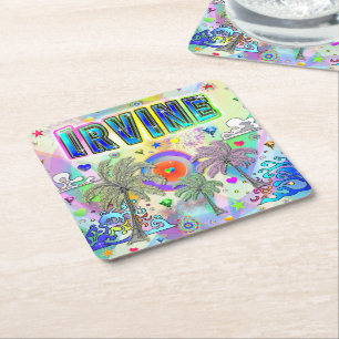 Dessous-de-verre Carré En Papier Irvine Deep Dream Coaster