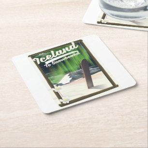 Dessous-de-verre Carré En Papier Islande pour faire du snowboard
