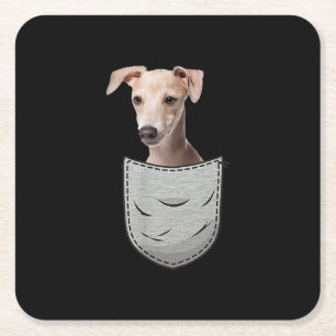 Dessous-de-verre Carré En Papier Italian Greyhound Whippet Chest Pocket For Dog Own