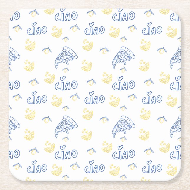 Dessous-de-verre Carré En Papier Italy Lover– Ciao Italian Vibes (Devant)