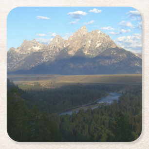Dessous-de-verre Carré En Papier Jackson Hole Mountains (Grand Teton National Park)