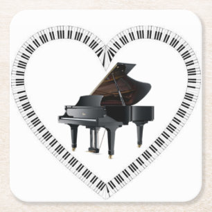 Dessous-de-verre Carré En Papier J'adore mes dessous de verre de piano