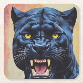 Dessous-de-verre Carré En Papier Jaguar - Panthère noire