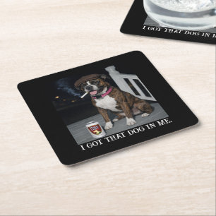Dessous-de-verre Carré En Papier J'ai Ce Chien En Moi, Blague De Personnalité De Bo