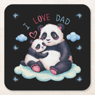 Dessous-de-verre Carré En Papier J'aime papa