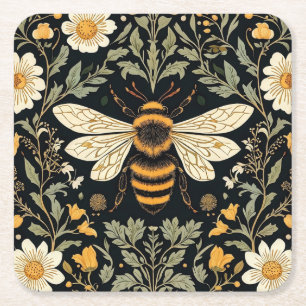 Dessous-de-verre Carré En Papier Jardin d'abeilles vintage