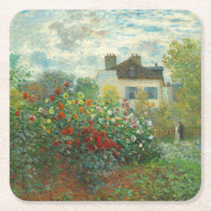 Dessous-de-verre Carré En Papier Jardin d'artiste de Monet à Argenteuil Peinture
