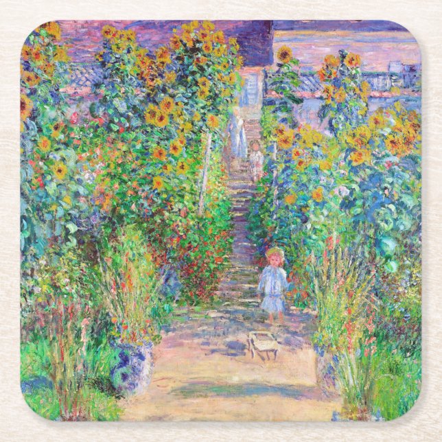 Dessous-de-verre Carré En Papier Jardin de l'artiste, Monet (Devant)