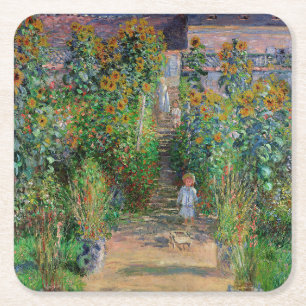 Dessous-de-verre Carré En Papier Jardin de Monet Vetheuil Impressionim Peinture de
