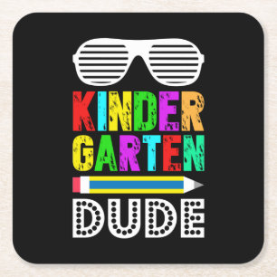 Dessous-de-verre Carré En Papier Jardin d'enfants, premier jour