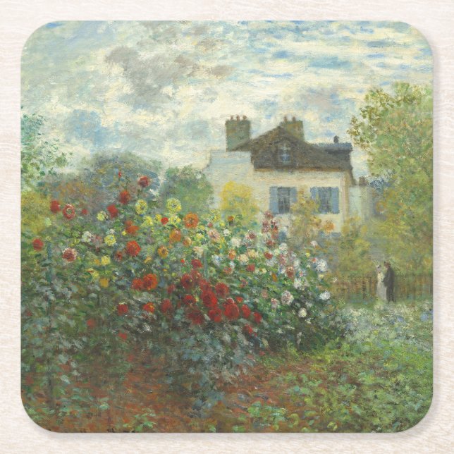 Dessous-de-verre Carré En Papier Jardin des artistes de Monet dans Peinture d'Argen (Devant)