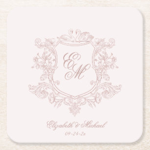 Dessous-de-verre Carré En Papier jardin floral luxueux victorien