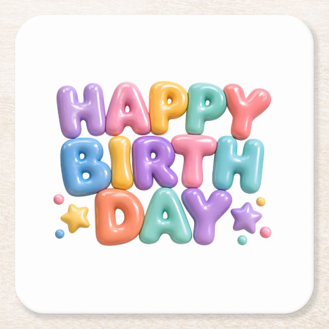 DESSOUS-DE-VERRE CARRÉ EN PAPIER JBF (Devant)