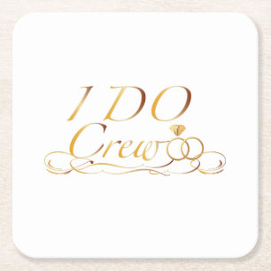 Dessous-de-verre Carré En Papier Je fais Crew Diamond Ring Bridesmaid drôle