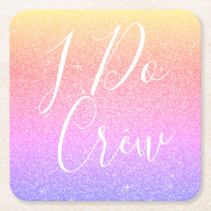 Dessous-de-verre Carré En Papier Je fais Crew Purple Parties scintillant Bacheloret