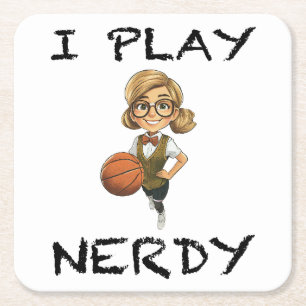 Dessous-de-verre Carré En Papier Je joue Nerdy