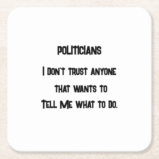 Dessous-de-verre Carré En Papier Je ne fais pas confiance (Devant)