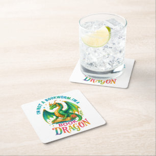 Dessous-de-verre Carré En Papier Je ne suis pas un ver de livre...