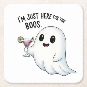 Dessous-de-verre Carré En Papier Je suis juste ici pour l'Halloween de Boos