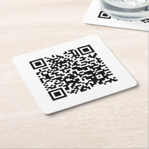 Dessous-de-verre Carré En Papier Je t'aime Laos (Khoy Huk Lao) Code QR du drapeau