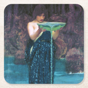 Dessous-de-verre Carré En Papier Jealous Circe John William Waterhouse