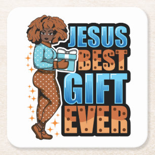 Dessous-de-verre Carré En Papier Jésus Meilleur cadeau Joyeux Pajama de Noël Melani