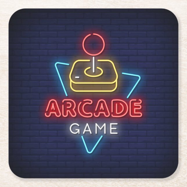 Dessous-de-verre Carré En Papier Jeu d'arcade classique très amusant avec Joystick  (Devant)