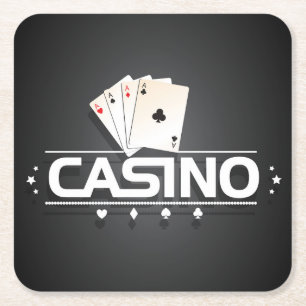 Dessous-de-verre Carré En Papier Jeu de Dessous de verre de Casino 4 As