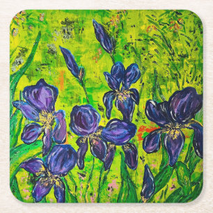 Dessous-de-verre Carré En Papier jeu de Dessous de verre iris