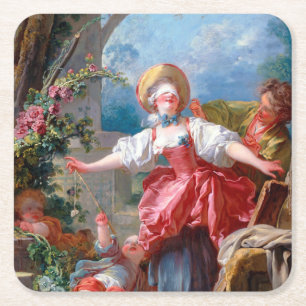 Dessous-de-verre Carré En Papier Jeu de Tag, Fragonard