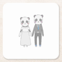 Jeune Couple de Mariés Panda Mignon – Mariée & Mar
