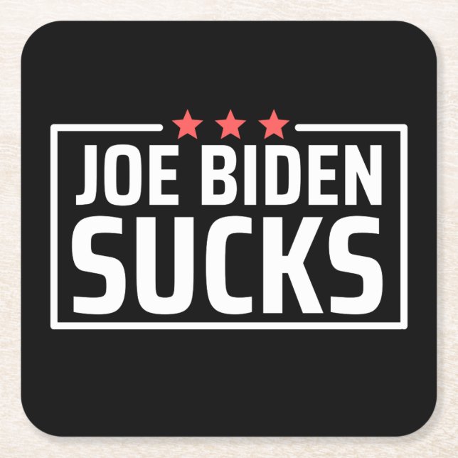 Dessous-de-verre Carré En Papier joe Biden Sucks (Devant)