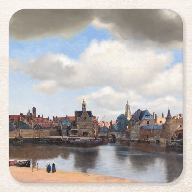 Dessous-de-verre Carré En Papier Johannes Vermeer - Vue de Delft (Devant)